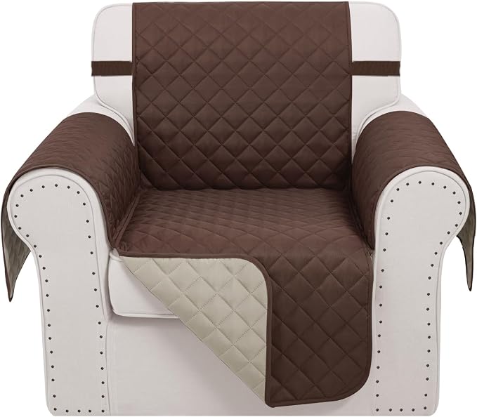 Reversible Recliner Chair Covers, Chocolate/Beige | Chair Covers by LuxshareHome