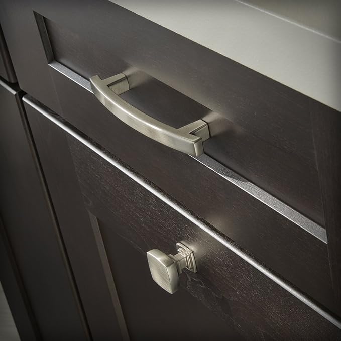 Franklin Brass (10-Pack) – Brushed Nickel Cabinet Handles, 4 Inch Hole Center, Pulls for Drawers, Kitchen Cabinet Door, Dressers | Pierce