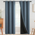 SimpleHome Stone Blue 100% Blackout Curtains Room Darkening Living Room 84L | by SimpleHome