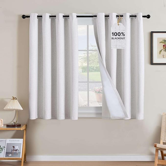 H.VERSAILTEX Linen Curtains 100% Blackout Curtains by HVERSAILTEX