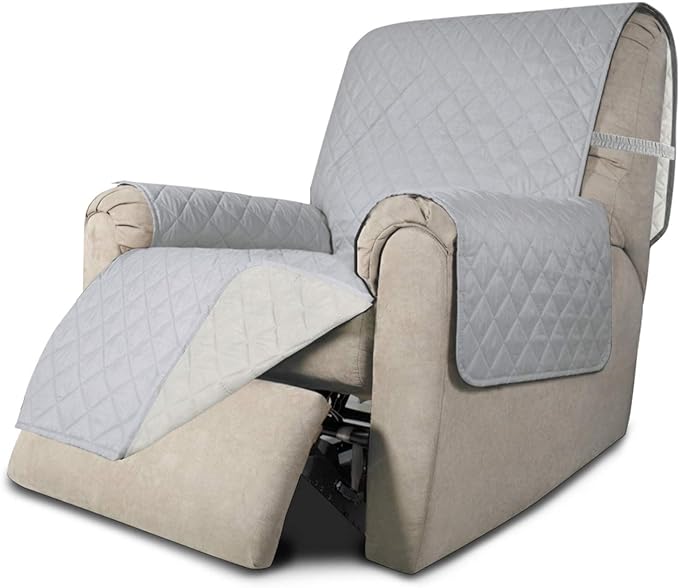 Easy-Going Reversible Couch Cover, Recliner 19 in, Light Gray/Ivory | Machine by Easy-Going