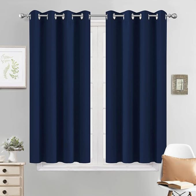 Yakamok Room Darkening Curtains 52x45 inch Length Navy Blue-Living Room | 2 by Yakamok