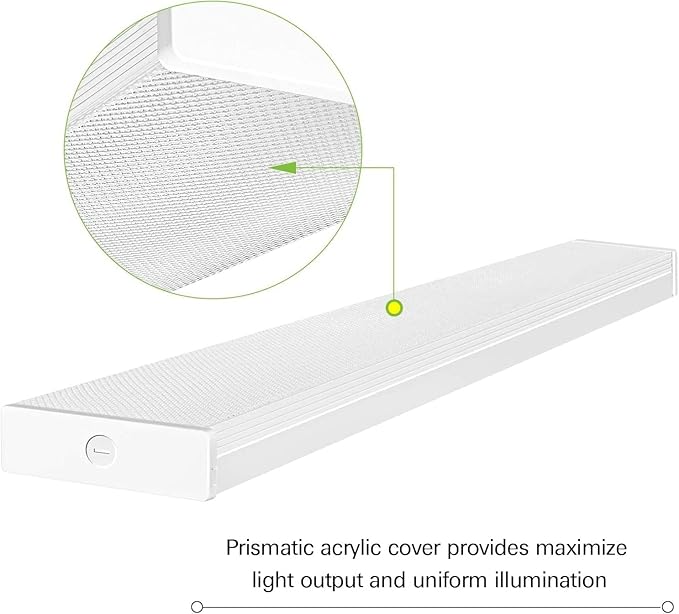 hykolity 4 Pack 4FT LED Wraparound Light 40W 4 Foot LED Shop Lights for Garage, [2-lamp 32W Fluorescent Equiv.] 4400lm 4000K Wrap Light, Flushmount Office Ceiling Light Fixture ETL Listed