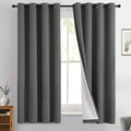 Yakamok Charcoal Grey 100% Blackout Curtains 63 Inches Long 50" Wide 2 Panel by Yakamok