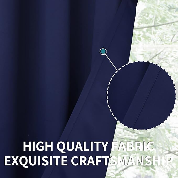 BGment Blackout Curtains for Living Room - Grommet Thermal Insulated Room Darkening Curtains for Bedroom, Set of 2 Panels (52 x 84 Inch, Navy Blue)