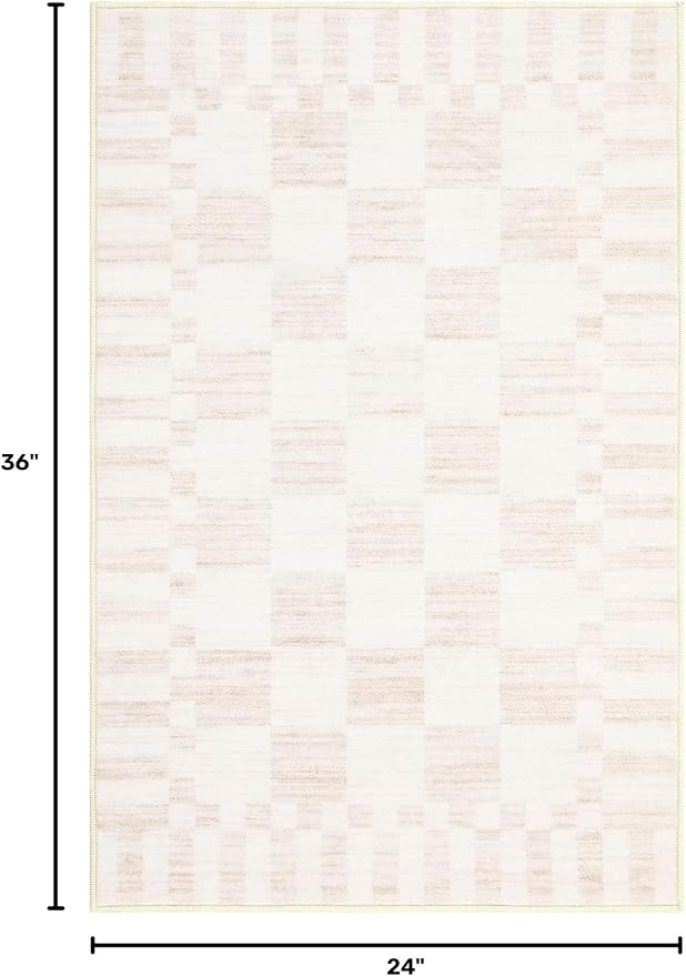 GarveeHome Checkered Washable 2x3 Rug Small Area Rugs Non-Slip - Image 2