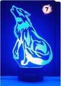 3D Wolf Decor Lamp with Remote, 7 Color Changing Night Light Toys, Birthday Gift for Kids Girls Boys