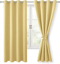 Blackout Curtains for Bedroom, 52 x 63 Inches Length, Light Yellow | Thermal by Hiasan
