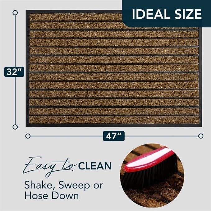 ubdyo Extra Durable Door Mat Outside Entrance | Dirt Trapping, Non-Slip Backing - Image 2