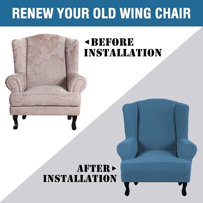 H.VERSAILTEX Wing Chair Slipcover Chair Covers - Image 4