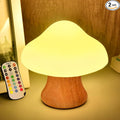 ANGTUO Wooden Mushroom Lamp, 16 Color Changing Mushroom Night Light with Two Remote Controls