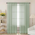 Sage Green Sheer Curtain for Bedroom Living Room 72 Inches Long 2 Panels Set by WelvetBLK