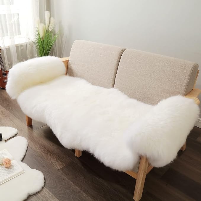 IRIWOOL Premium Genuine Fur Sheepskin Rug Real Australia Sheepskin Natural by IRIWOOL