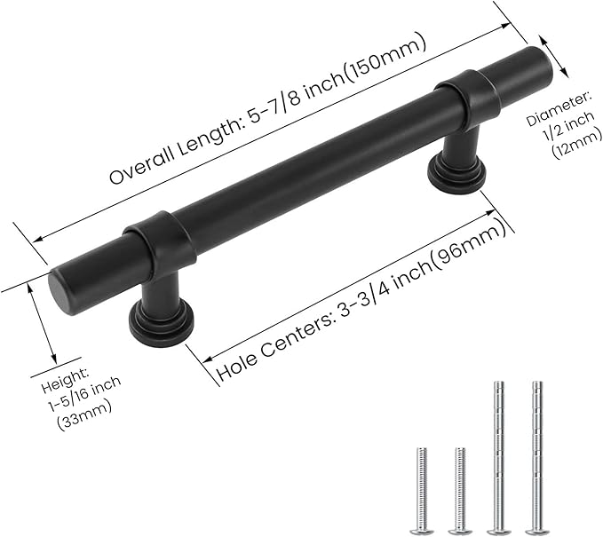 goldenwarm 25 Pack Black Cabinet Pulls 3-3/4 Inch Kitchen Cabinet Handles Black Drawer Handles Modern Dawer Pulls and Knobs Kitchen Hardware for Dresser Bathroom