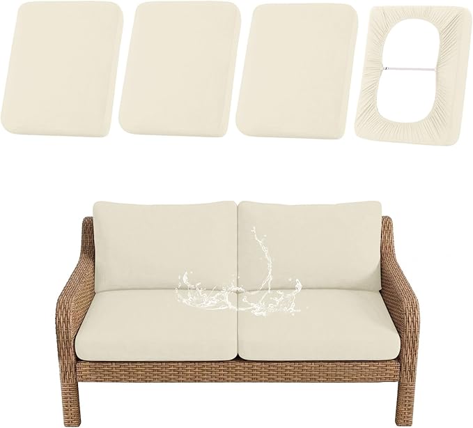 Waterproof Outdoor Cushion Covers, Stretch Patio Slipcovers | UV Resistant by hyha