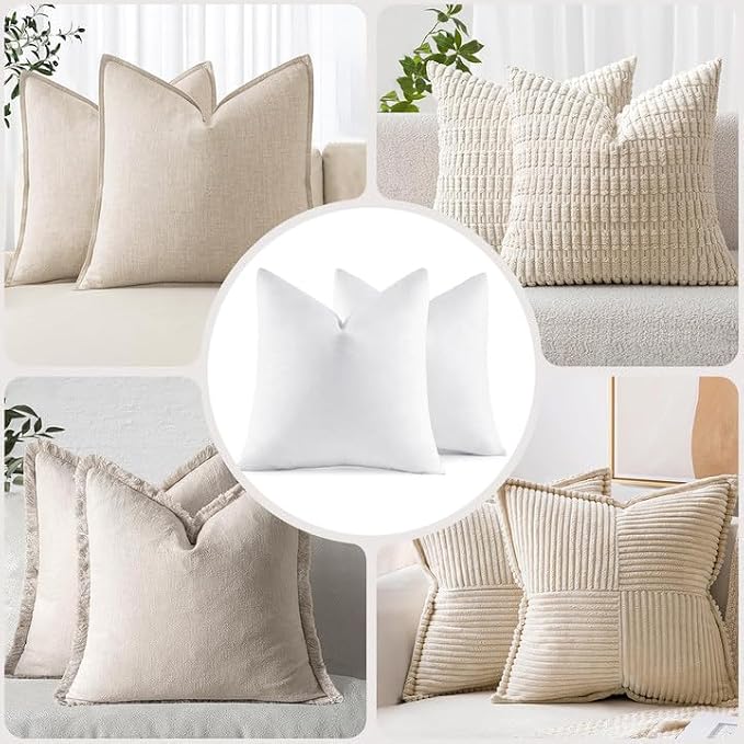 MIULEE 24x24 Euro Pillow Inserts, Double-Layer Down-Proof Cotton Cover - Image 7
