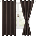 Blackout Curtains for Bedroom, 52 x 63 Inches Length Brown 2 Panels | Thermal by Hiasan