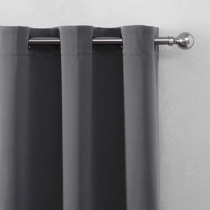 Blackout Curtains 52 x 120 Inch Long Frost Grey Curtains Set of 2 Panels Room - Image 6