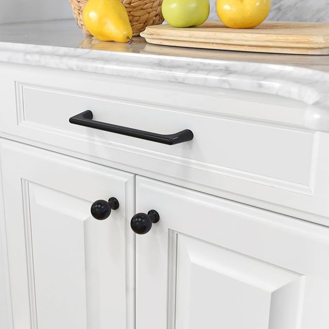 Amerdeco 30 Pack Matte Black Cabinet Pulls 5 Inch(128MM) Hole Centers Kitchen Cabinet Handles Hardware Kitchen Handles for Cabinets Cupboard Handles Drawer Pulls ZH0041