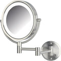 JERDON Wall-Mounted Makeup Mirror with Lights - Direct-Wired Lighted Makeup Mirror with 8X Magnification & Nickel Finish - Model HL88NLD