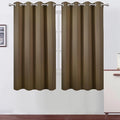 Brown Blackout Curtains 66 x 63 Inch Length/Set of 2 Curtain Panels/Thermal by Lemomo