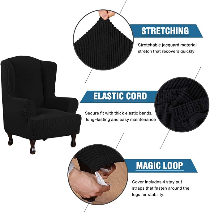 H.VERSAILTEX Wing Chair Slipcover Chair Covers - Image 3