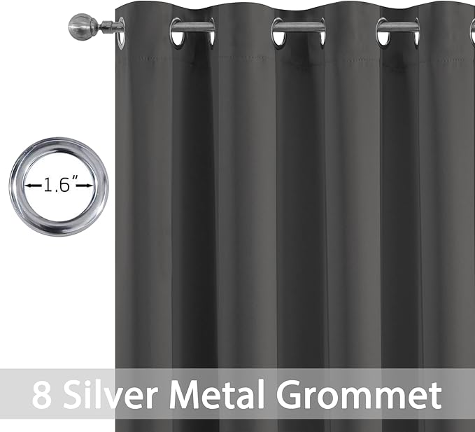 Yakamok Room Darkening Curtains 52x96 inch Length Charcoal Grey-Living Room | 2 - Image 2