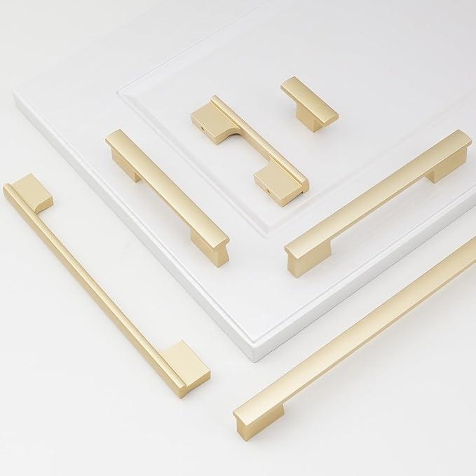 2 Pack Kitchen Cabinet Knobs Brushed Gold Cabinet Knobs Drawer Knobs Solid Kitchen Hardware