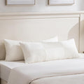 Fancy Homi Set of 2 Cream White Boho Long Lumbar Body Decorative Throw Pillow by Fancy+Homi