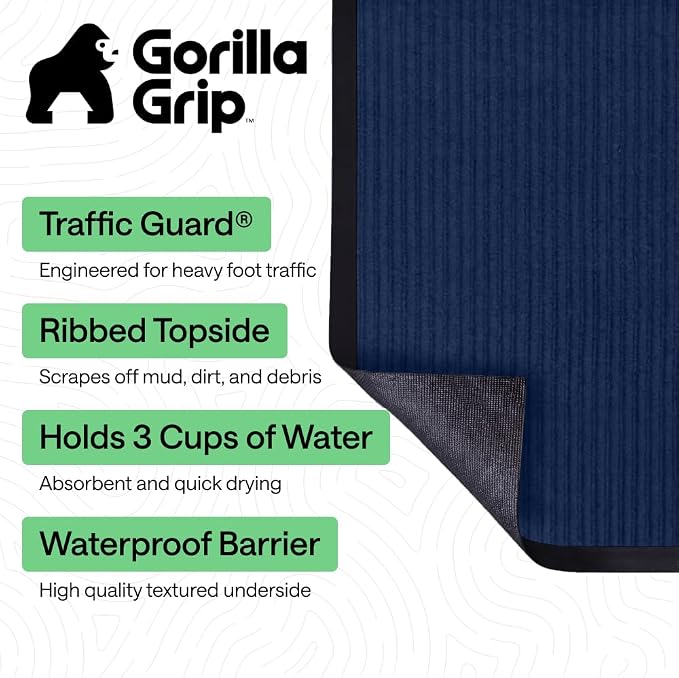 GORILLA GRIP Waterproof Traffic Guard Door Mat, Indoor Outdoor Heavy Duty - Image 2