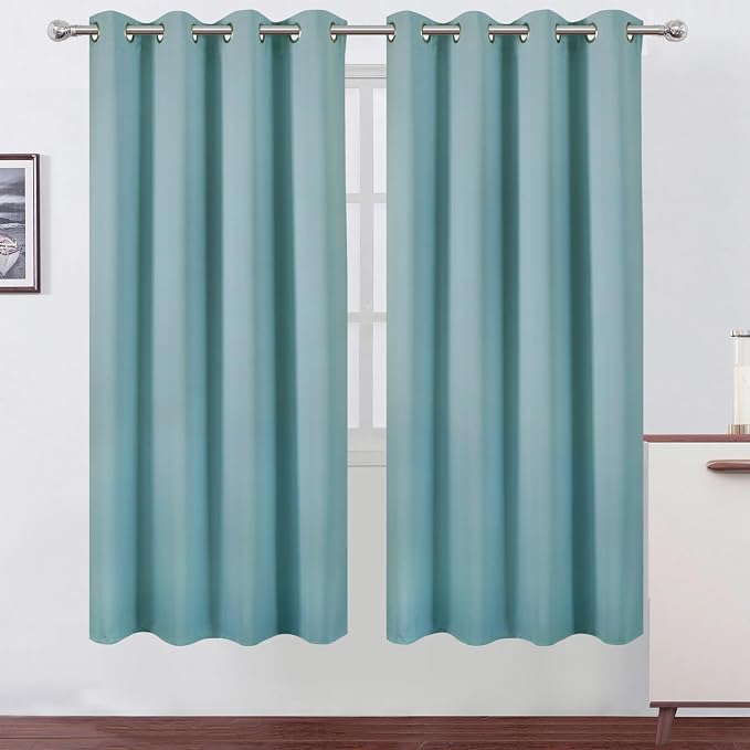 Stone Blue Thermal Blackout Curtains/52 x 72 Inch/Set of 2 Panels Room by Lemomo