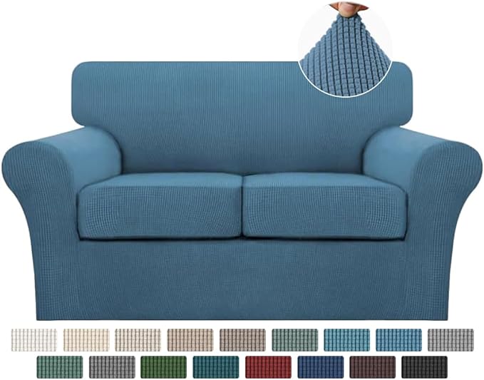 Turquoize 3 Piece Sofa Covers For 2 Cushion Couch Sofa Slipcover Soft Couch by Turquoize