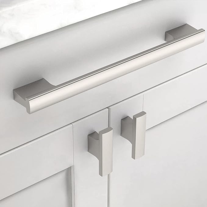 Asidrama 10 Pack 7 Inch(177mm) Brushed Satin Nickel Kitchen Cabinet Handles, Cabinet Pulls Kitchen Cabinet Hardware for Cupboard Drawer Pulls