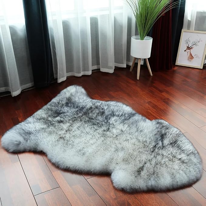 LLB Genuine Sheepskin Area Rug Wool Rug Fur Carpet Fluffy Shaggy Fur Rug - Image 6