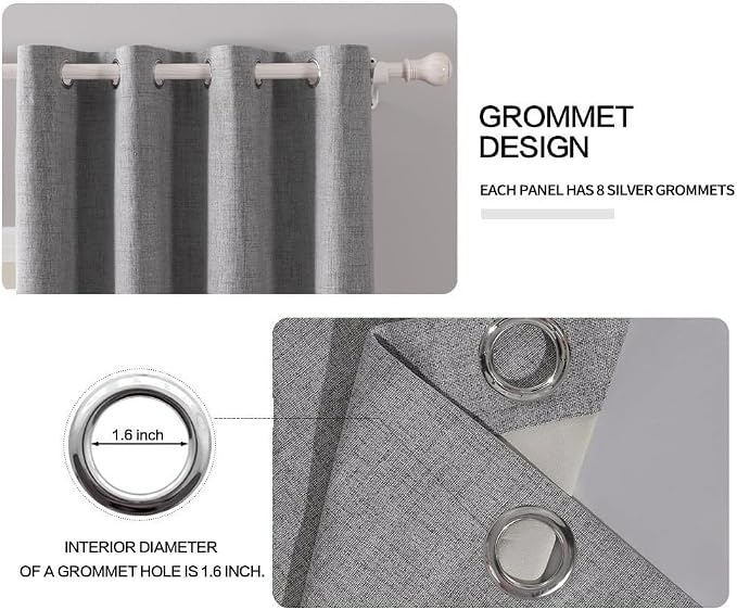 MIULEE 100% Blackout Linen Curtains - Image 4