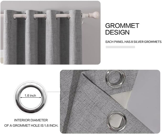 MIULEE 100% Blackout Linen Curtains - Image 4