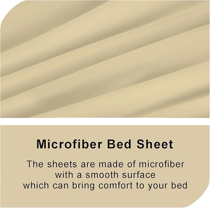 Bedecor Air Bed Sheets for Mattress Cover Removable Bed and Elastic Band Super Soft and Breathable & Deep up to 21" Beige Twin