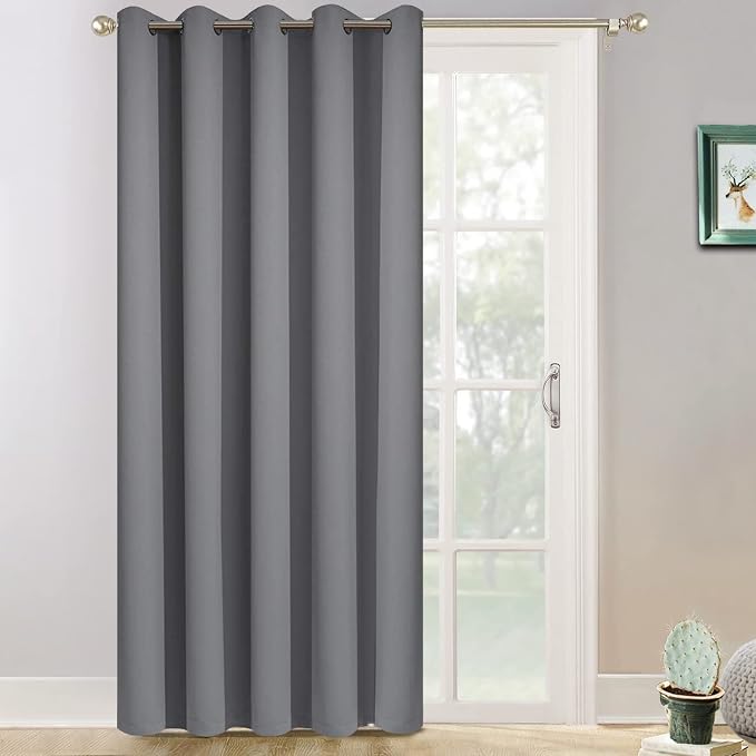 Yakamok Grey Room Darkening Curtains 84 inch Gray Sliding Door Drapes | 1 by Yakamok