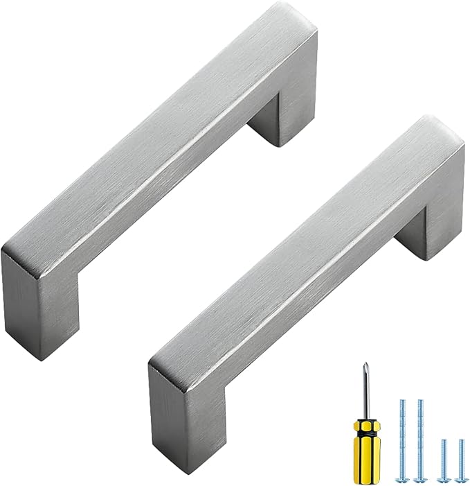 Ravinte 30 Pack Brushed Nickel Kitchen Cabinet Handles 3 Inch Cabinet Pulls Square Kitchen Hardware for Cabinet Drawer Pulls Drawer Handles Come with Screwdriver
