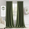 MIULEE Olive Green Back Tab Blackout Curtains 52x108 Inch Long 2 Panels Set | by MIULEE