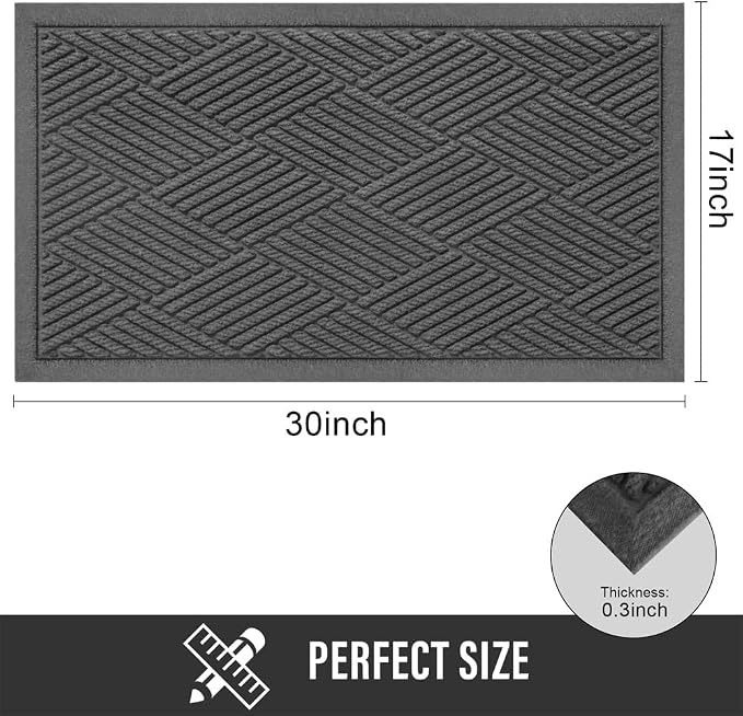 Sturdy Front Door Mat, Absorbent Muddy Dirt Resist Welcome Door Mats Outdoor - Image 2