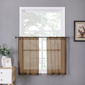 Tollpiz Sheer Tier Curtain Linen Textured Half Kitchen Curtains Sheer Light by Tollpiz