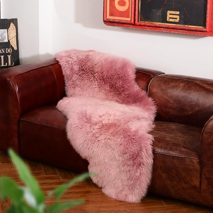 IRIWOOL Premium Genuine Fur Sheepskin Rug Real Australia Sheepskin Natural - Image 5