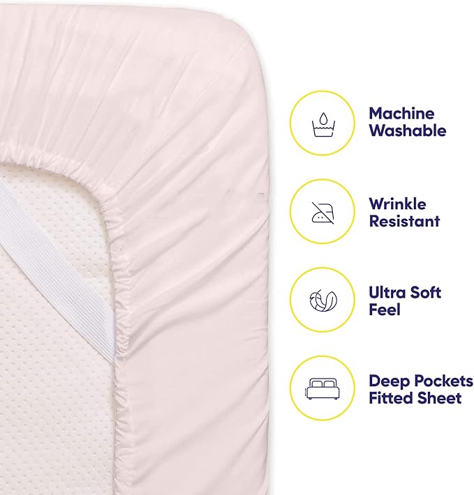 King Size Bed Sheets - 6 Piece 1500 Supreme Collection Fine Brushed Microfiber Deep Pocket King Sheet Set Bedding - 2 Extra Pillow Cases, Great Value, King, Pale Pink