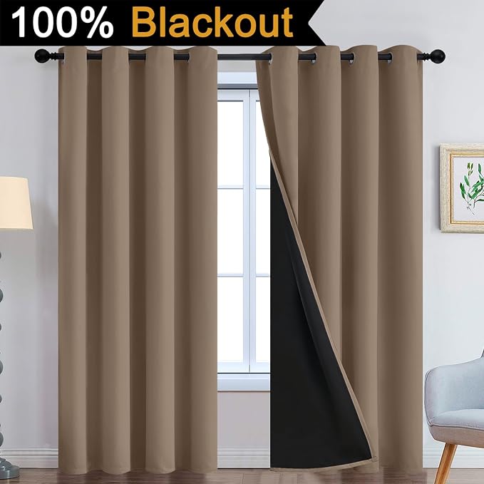 Yakamok Khaki Blackout Curtains 96 Inches Long - Image 3