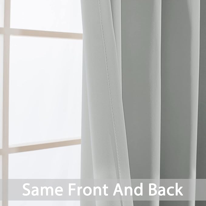 Yakamok Room Darkening Curtains 62x84 inch Length Light Grey-Living Room | 2 - Image 3