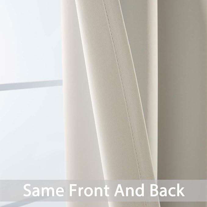 Yakamok Room Darkening Curtains 52x54 inch Length Light Beige-Living Room | 2 - Image 4
