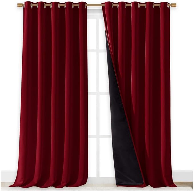 NICETOWN Cold Blocking 100% Blackout Curtains, Durable and Soft Black Lined by NICETOWN