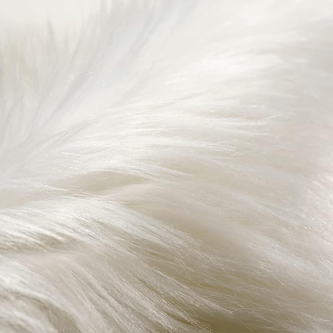 SERISSA 4x6 Fluffy White Faux Fur Area Rug - Image 5