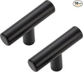 10 Pack Matte Black Cabinet Knobs - Kitchen Cabinet Knobs Black Cabinet Pulls for Kitchen Cabinet Drawer Stainless Steel Dresser Knobs for Cabinet Hardware 2in Length Single Hole T Bar